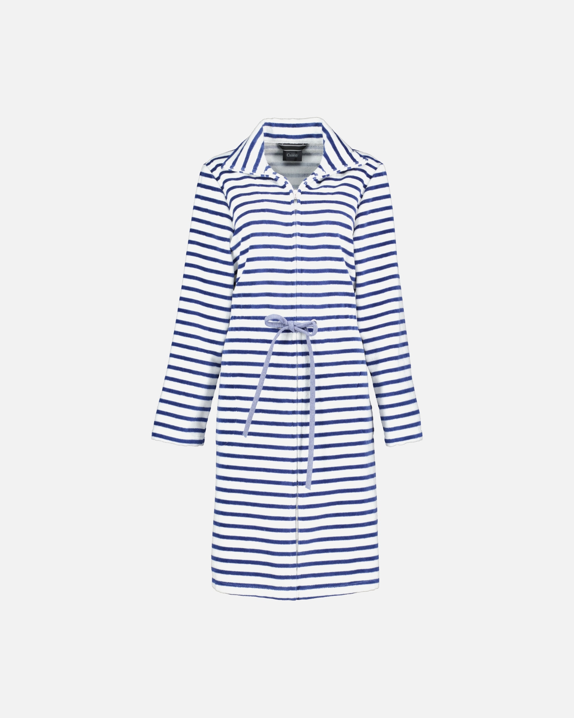 Bademantel für Weiblich Cawö Cawö Bademäntel Damen Reißverschluss Breton 6597 navy - 16 M