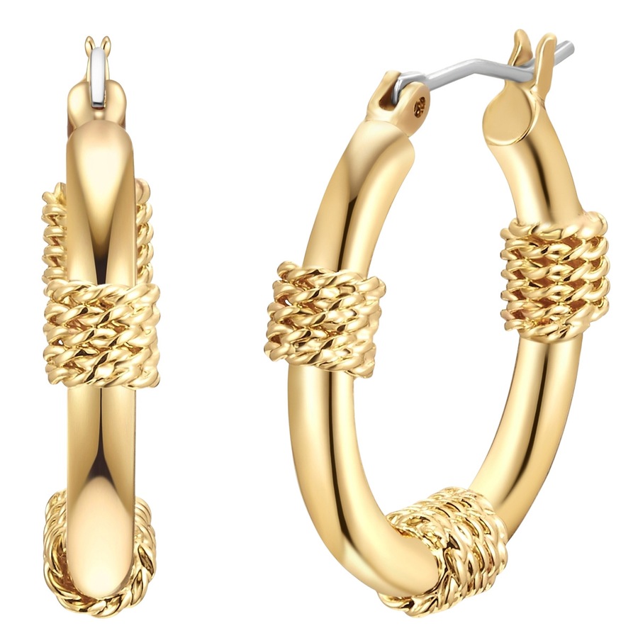 Lulu & Jane Creolen aus Metall in Gelbgold 25,6 mm Damen