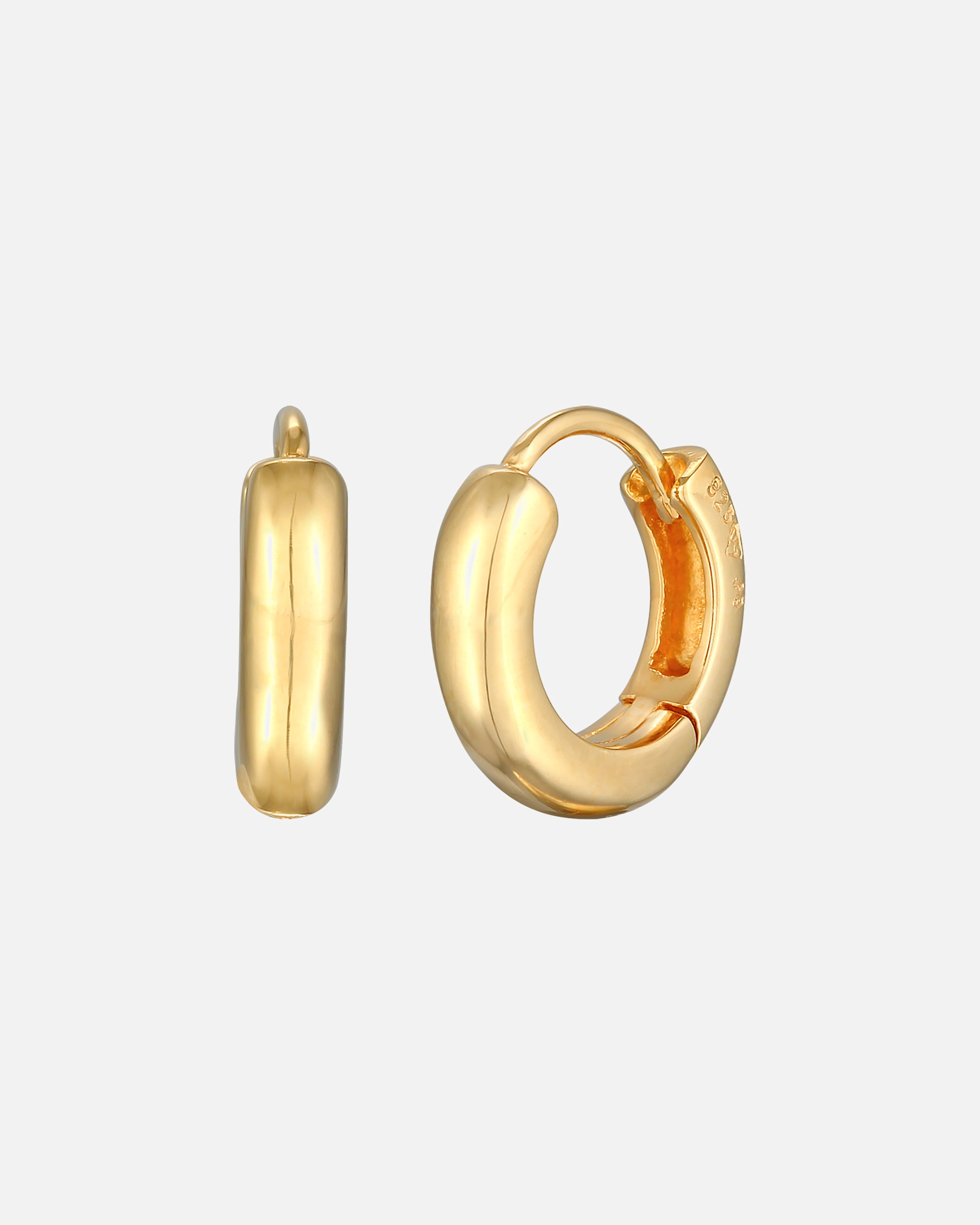 Ohrringe für Weiblich Elli Creolen Scharnier Basic Rund 925 Silber goldfarben