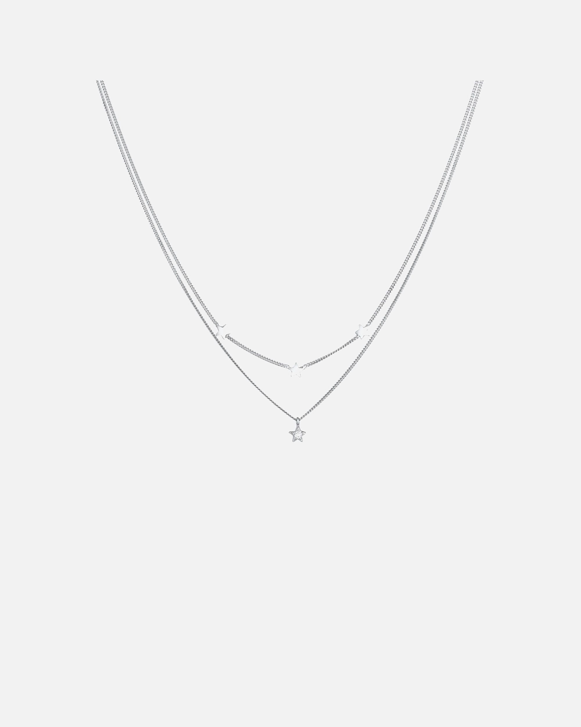 Halskette für Weiblich Elli Layer Stern Astro 925 Silber, mit Kristallen von Swarovski® silberfarben