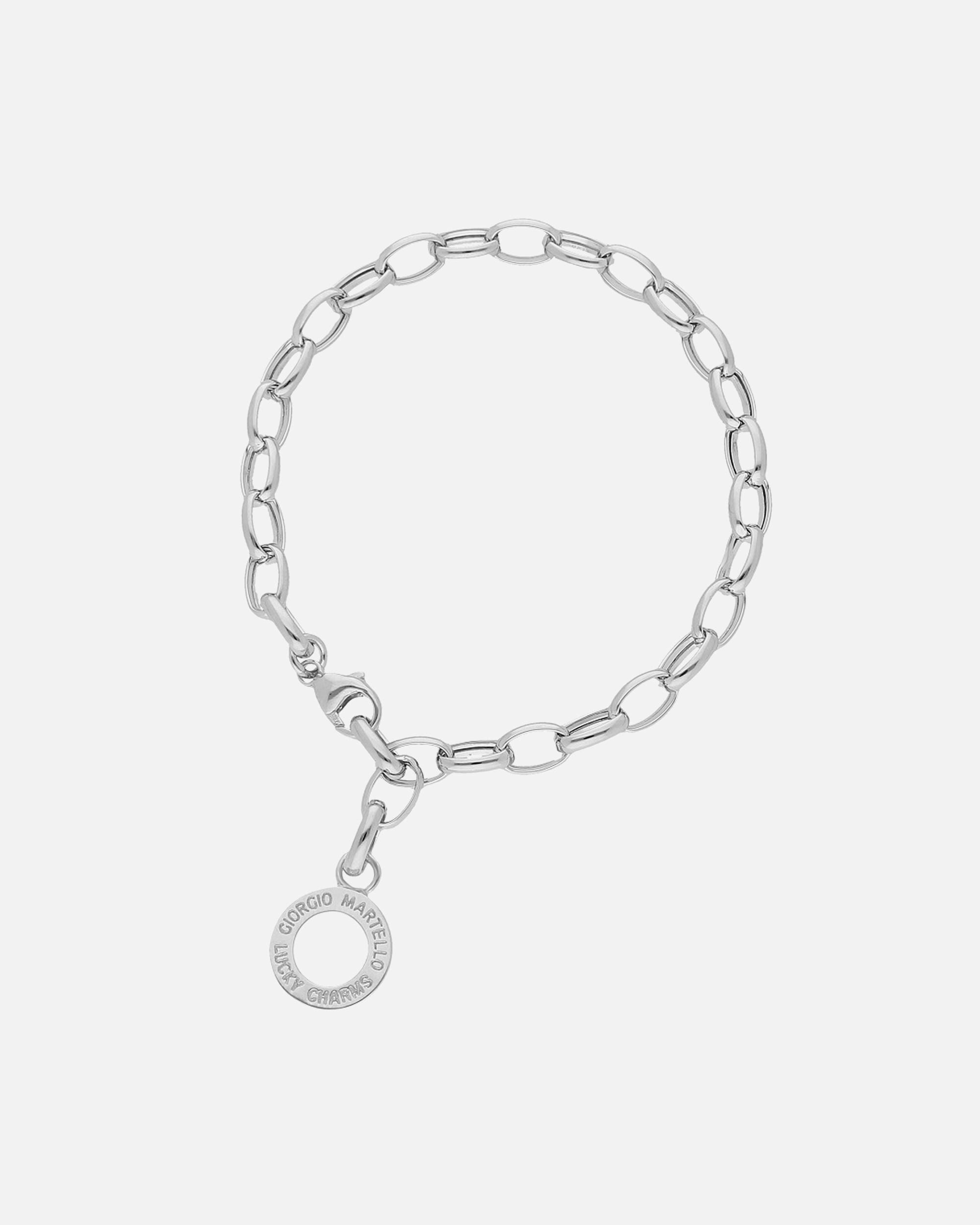 Armband für Weiblich Giorgio Martello Milano Armband mit Schriftzug zum einhängen von Charms, Silber 925 17,5 cm