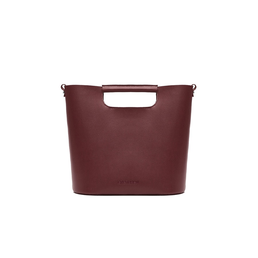 Gretchen Schultertasche Crocus Shoulderbag aus italienischem Rindsleder bordeauxrot
