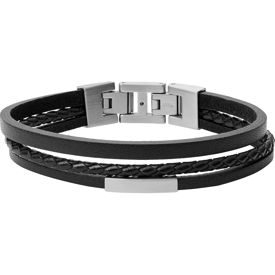 Fossil Armband Leder schwarz Herren