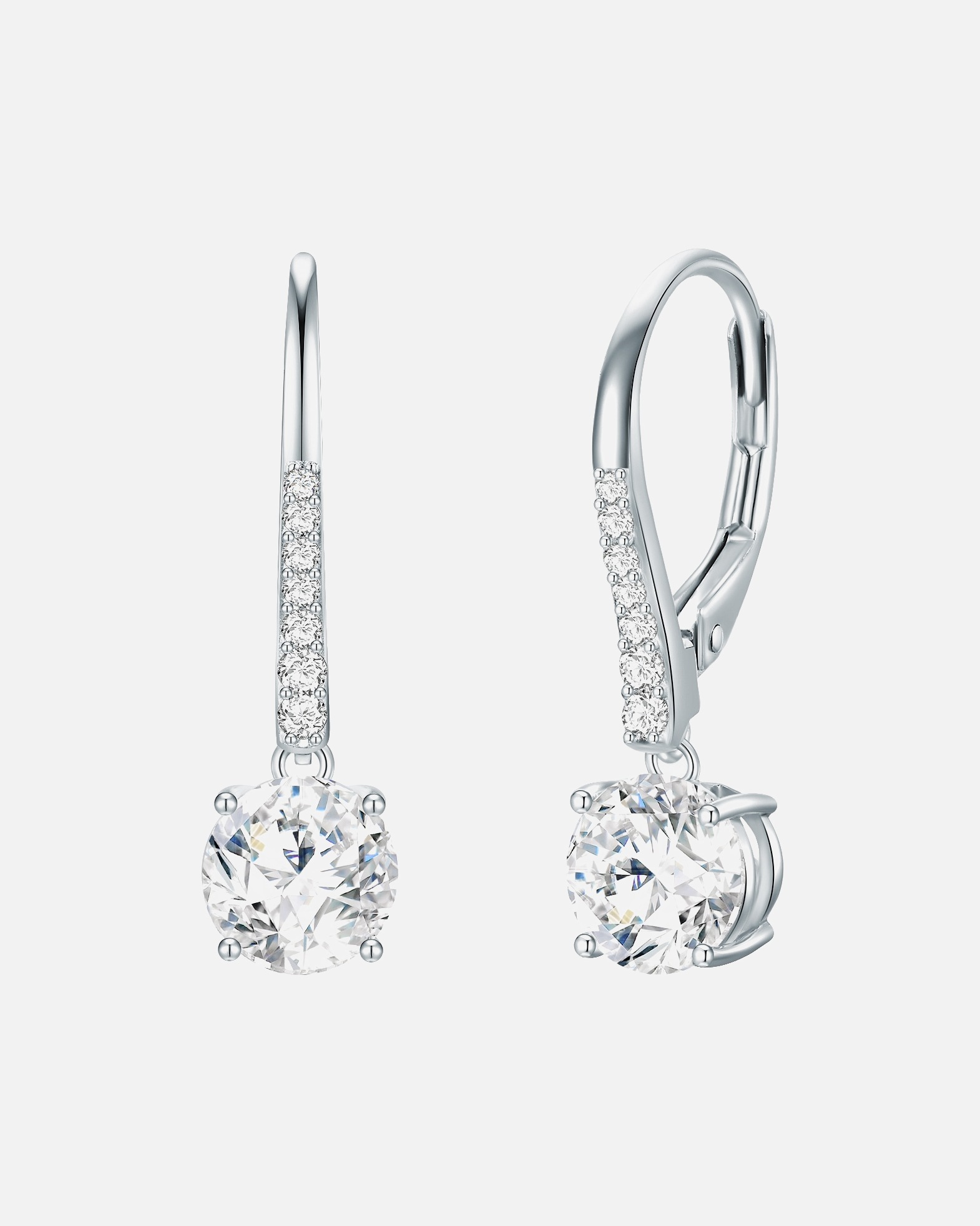 Ohrringe für Weiblich Trilani Ohrhänger Sterling Silber Zirkonia in Silber 26,6 mm