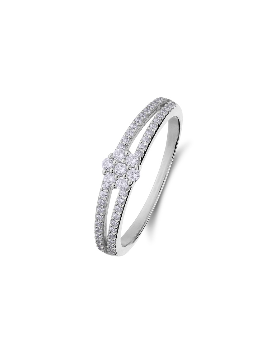 Lucardi Ring 925 Silber - Gelbgold legiert 57mm Damen