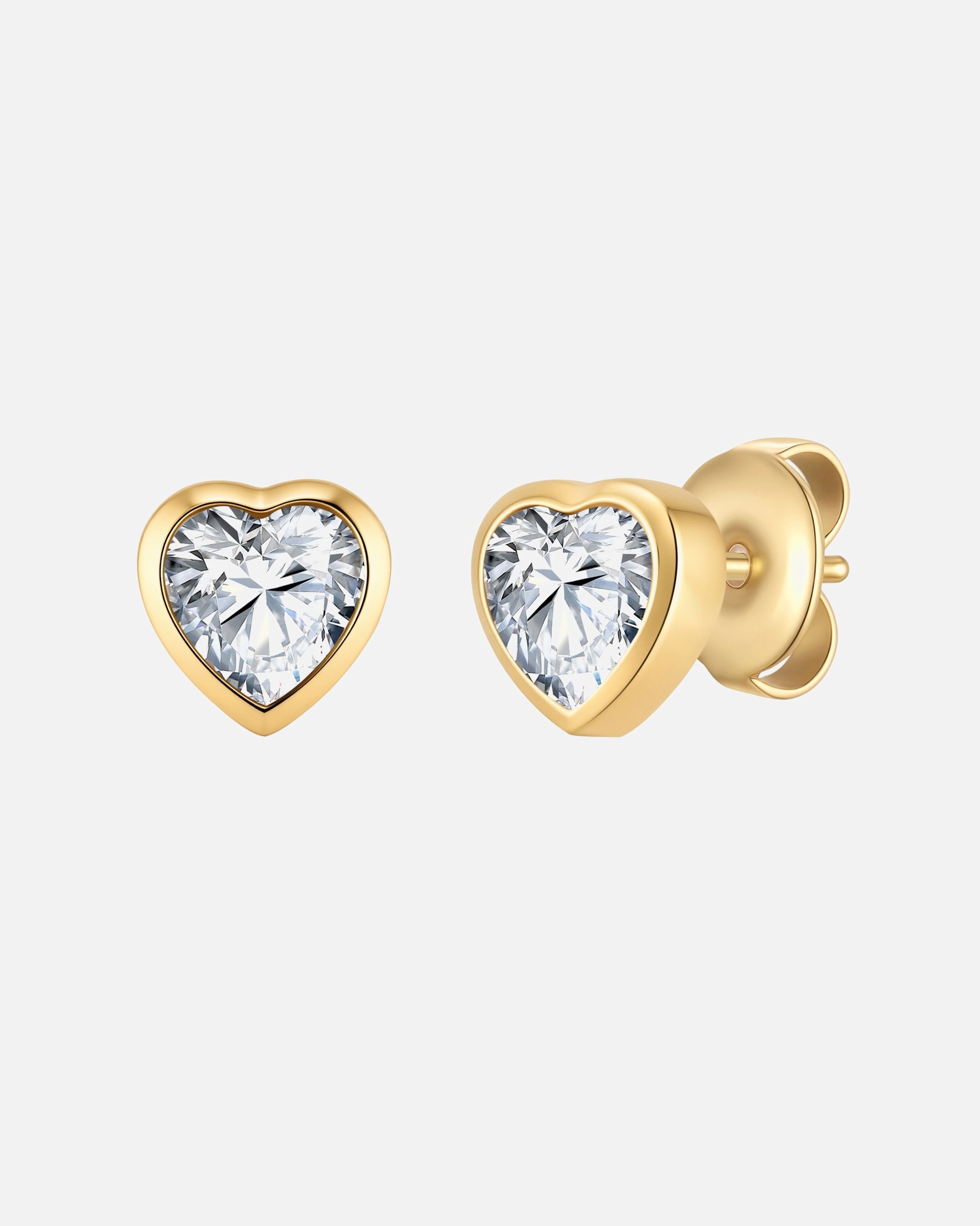 Ohrringe für Weiblich Glanzstücke München Ohrstecker Herz aus Edelstahl mit Zirkonia 6,8 mm