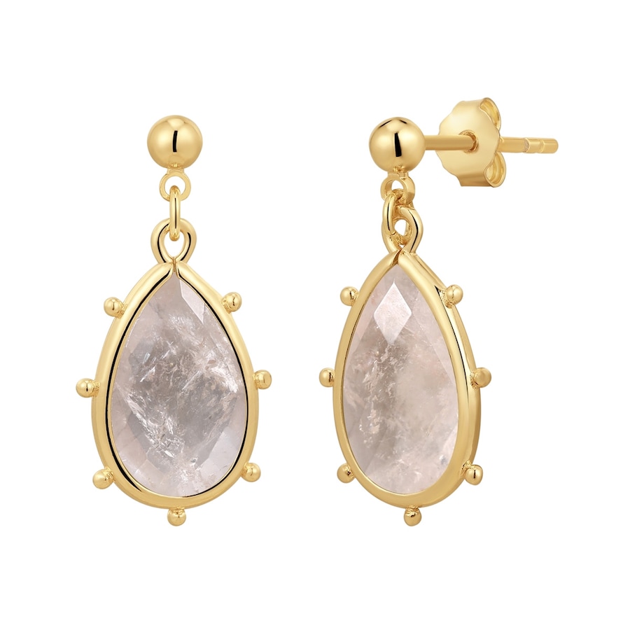 Yokoamii Ohrhänger aus Messing in Gelbgold mit Amazonit 28,1 mm Damen