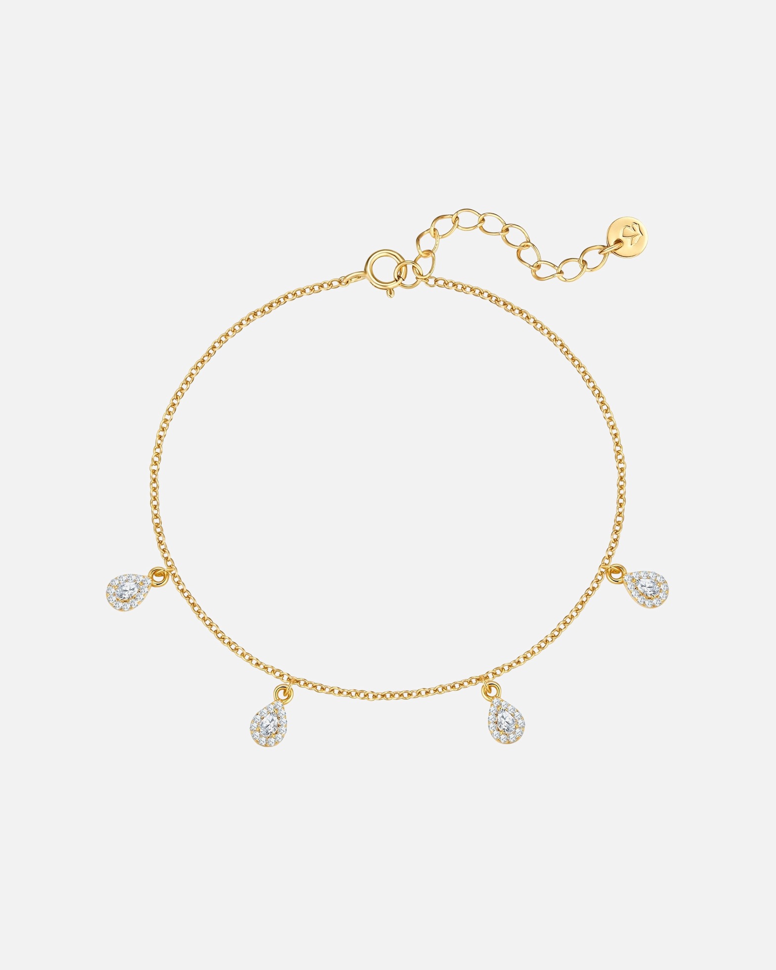 Armband für Weiblich Glanzstücke München Armband Sterling Silber gelbgold Zirkonia weiß 17,0 cm Basislänge + 3,0 cm Verlängerung