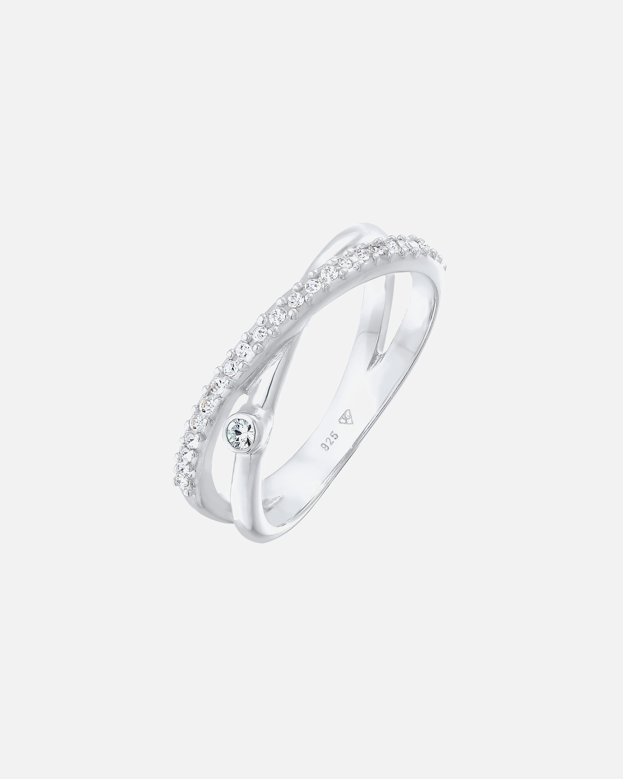 Ring für Weiblich Elli Wickelring X Glamour 925 Silber, mit Kristallen von Swarovski® 56