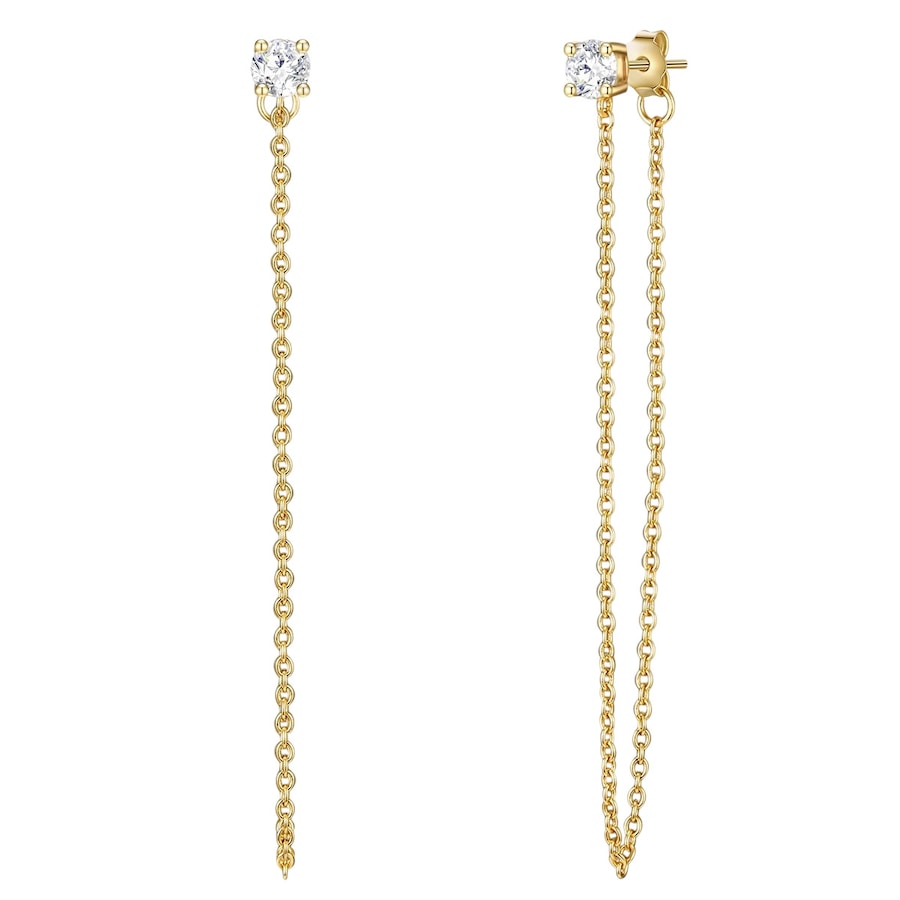 Glanzstücke München Ohrhänger Sterling Silber Zirkonia in Gelbgold 60,0 mm Damen