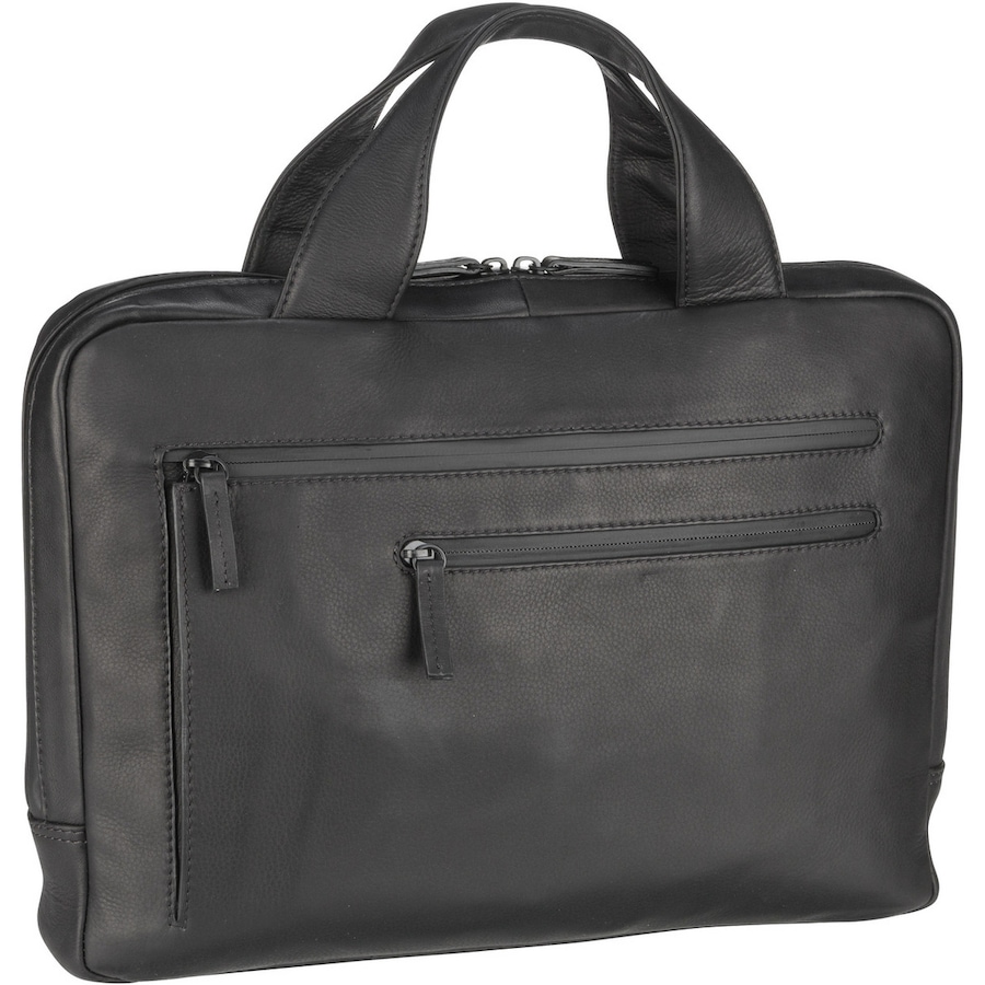 Leonhard Heyden Den Haag Aktentasche Leder 38 cm Laptopfach Schwarz Herren