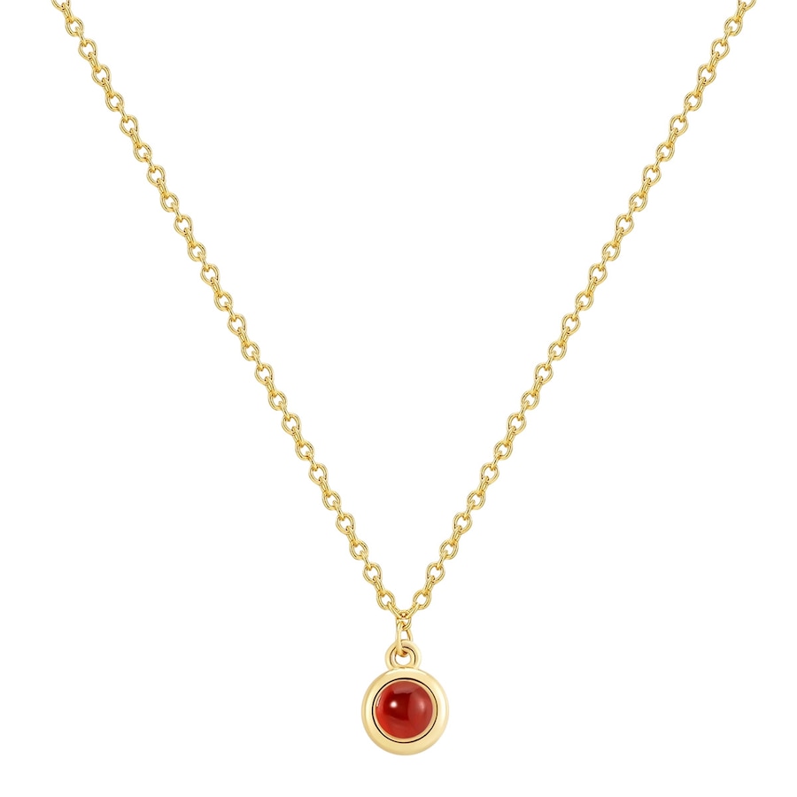 Glanzstücke München Halskette aus Sterling Silber in gelbgold mit Granat 40,0 cm Basiskette + 5,0 Verlängerung Damen