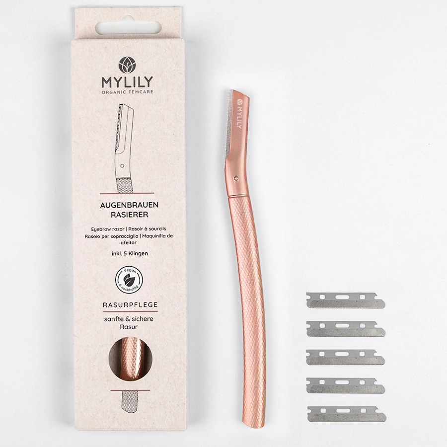 MYLILY Augenbrauen Rasierer - inkl. 5 Klingen Roségold Hellbraun