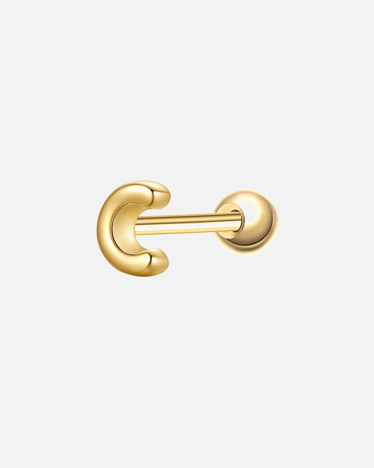 Ohrringe für Weiblich Glanzstücke München Piercing Buchstabe C aus Sterling Silber in gelbgold 4,3 mm