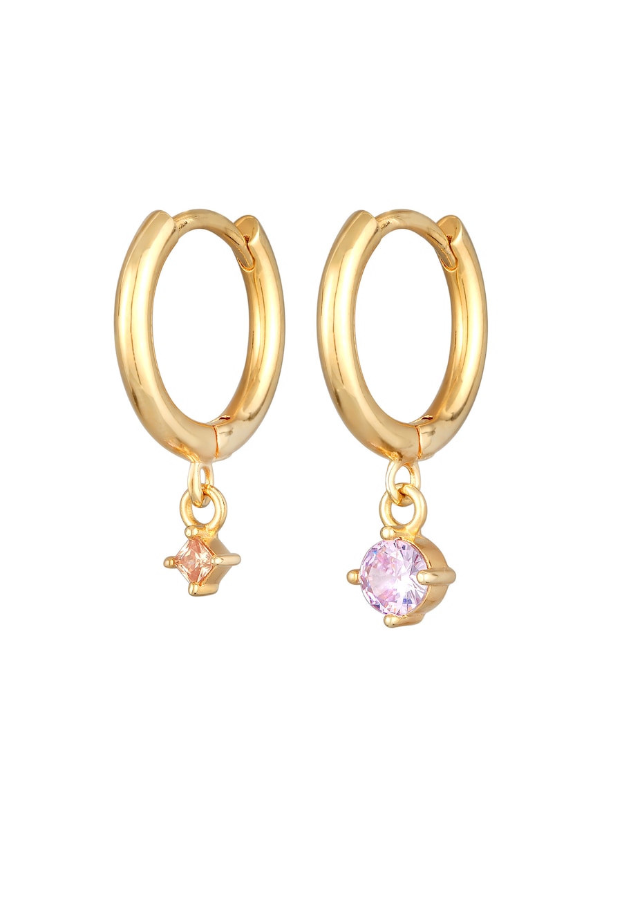 Elli Creolen Damen Kristalle Anhänger OneSize