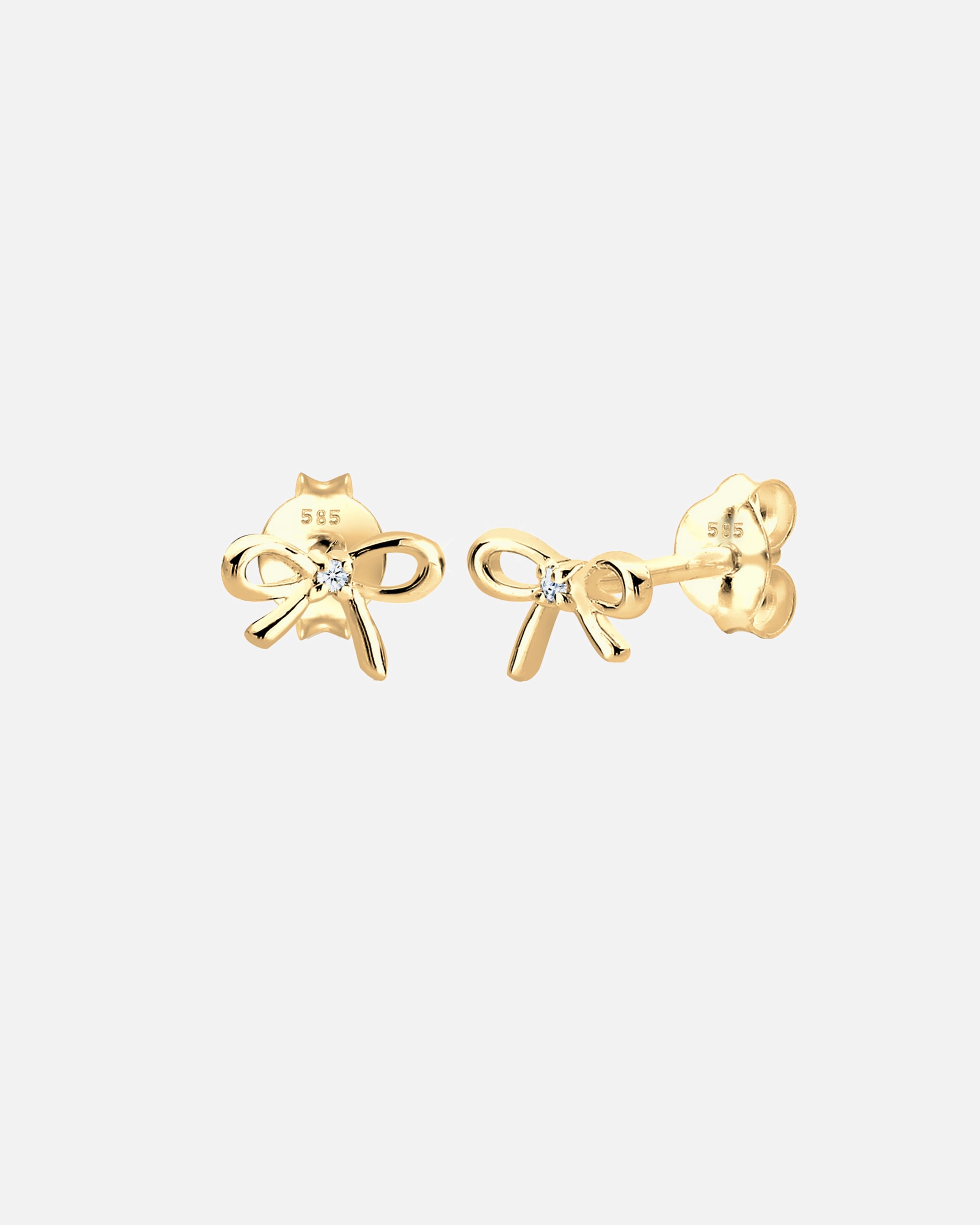 Ohrringe für Weiblich Elli DIAMONDS Schleife Klassisch Diamant (0.005 ct.) 585 Gelbgold OneSize