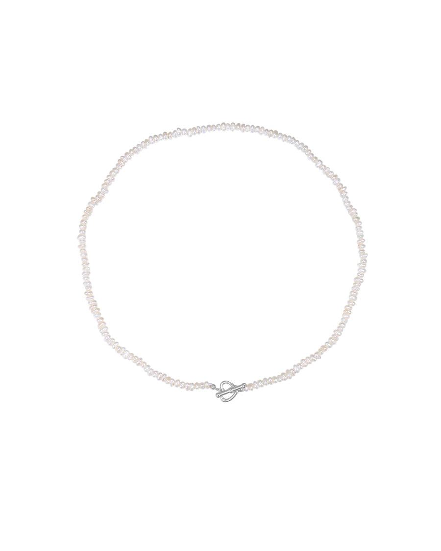 Hey Happiness Perlen Choker mit Herz Knebelverschluss aus 925 Silber Damen