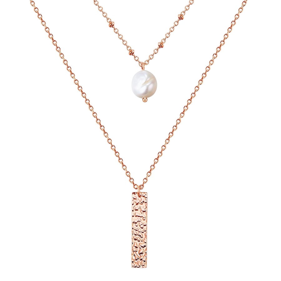 Valero Pearls Halskette Edelstahl Süßwasser-Zuchtperle in Gelbgold 38,0/40,0 cm Basiskette + 5,0 Verläng Damen