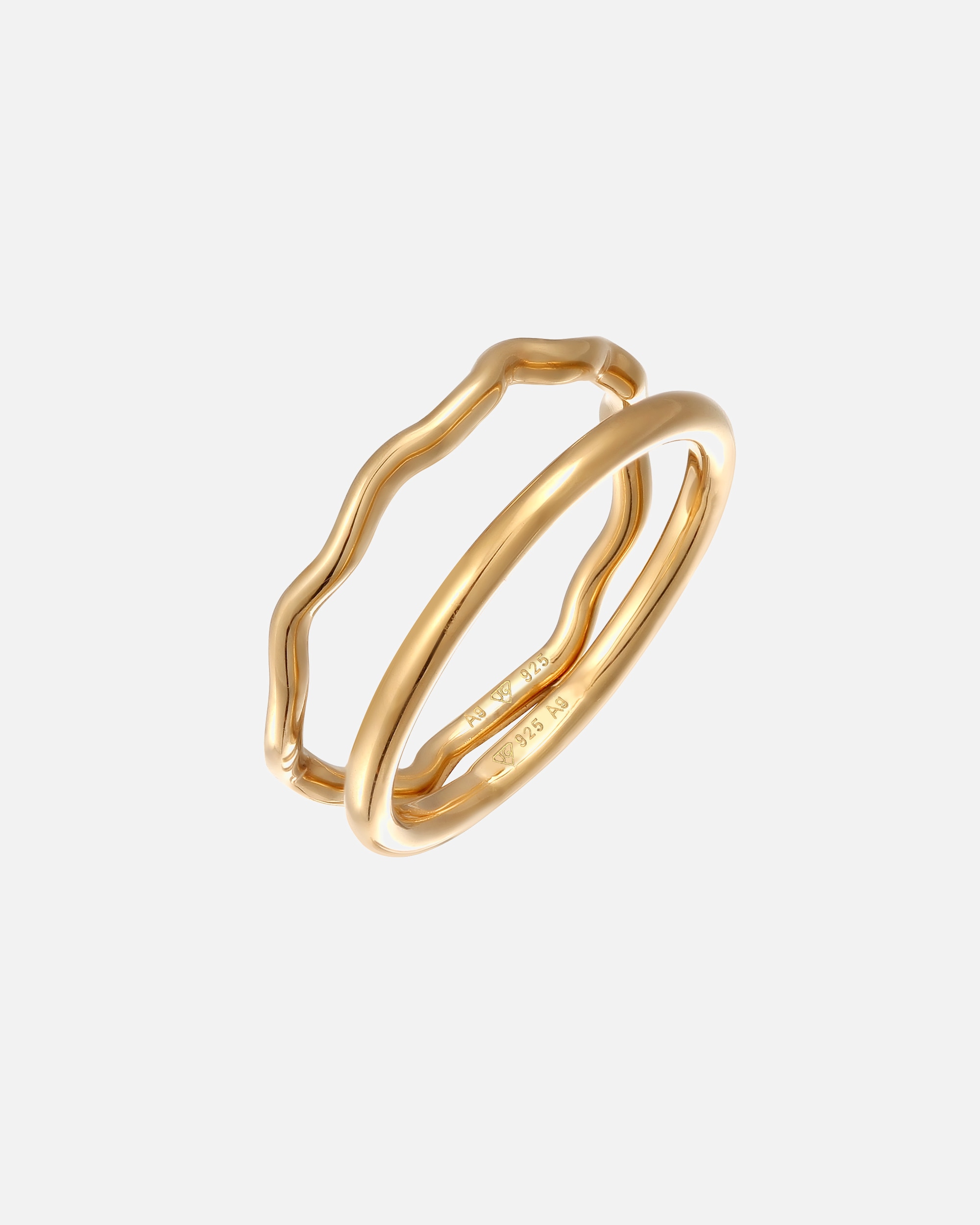 Ring für Weiblich Elli Stapelringe 2er Set Bandringe 925 Silber 54
