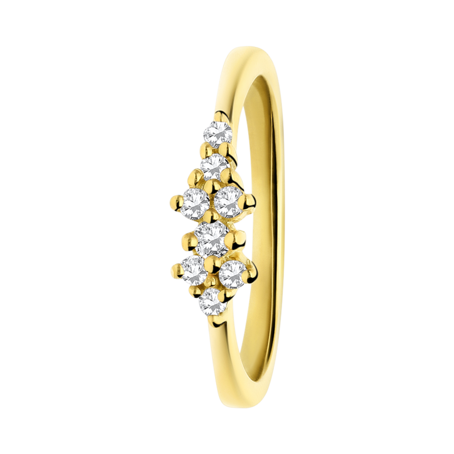 Lucardi Ring 925 Silber Gold - 52mm Damen