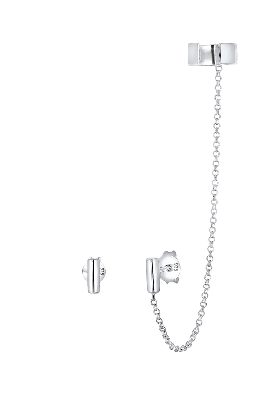 Elli Earcuff Klemme Asymmetrisch Minimal Geo 925 Silber silberfarben Damen