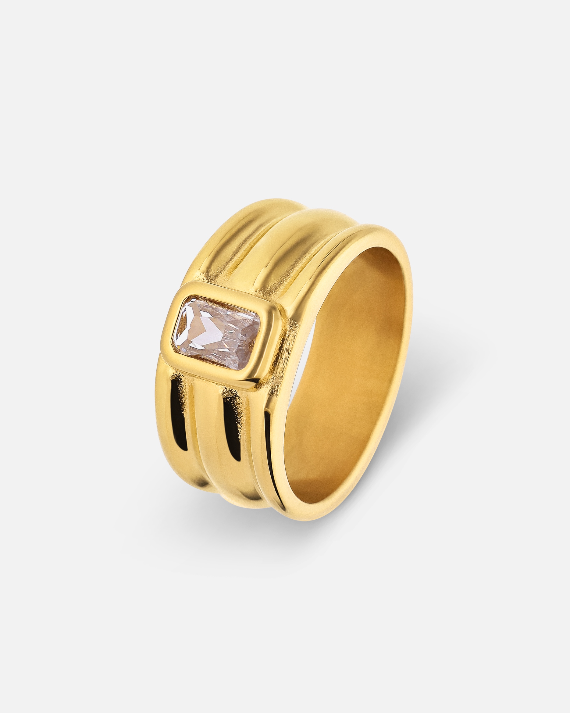 Ring für Weiblich Lucardi Ring Stahl Gold - 57mm