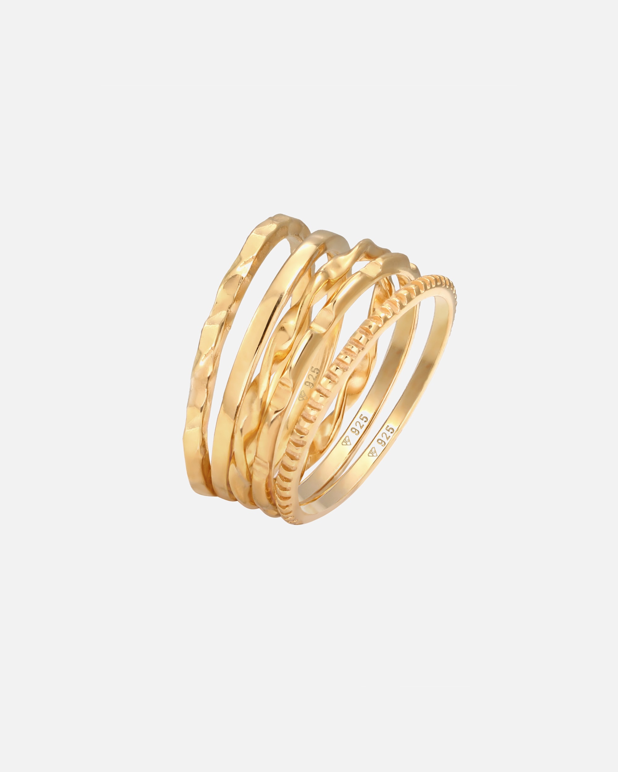 Ring für Weiblich Elli Stapelringe Stacking Bandring 5er Set 925 Silber 52