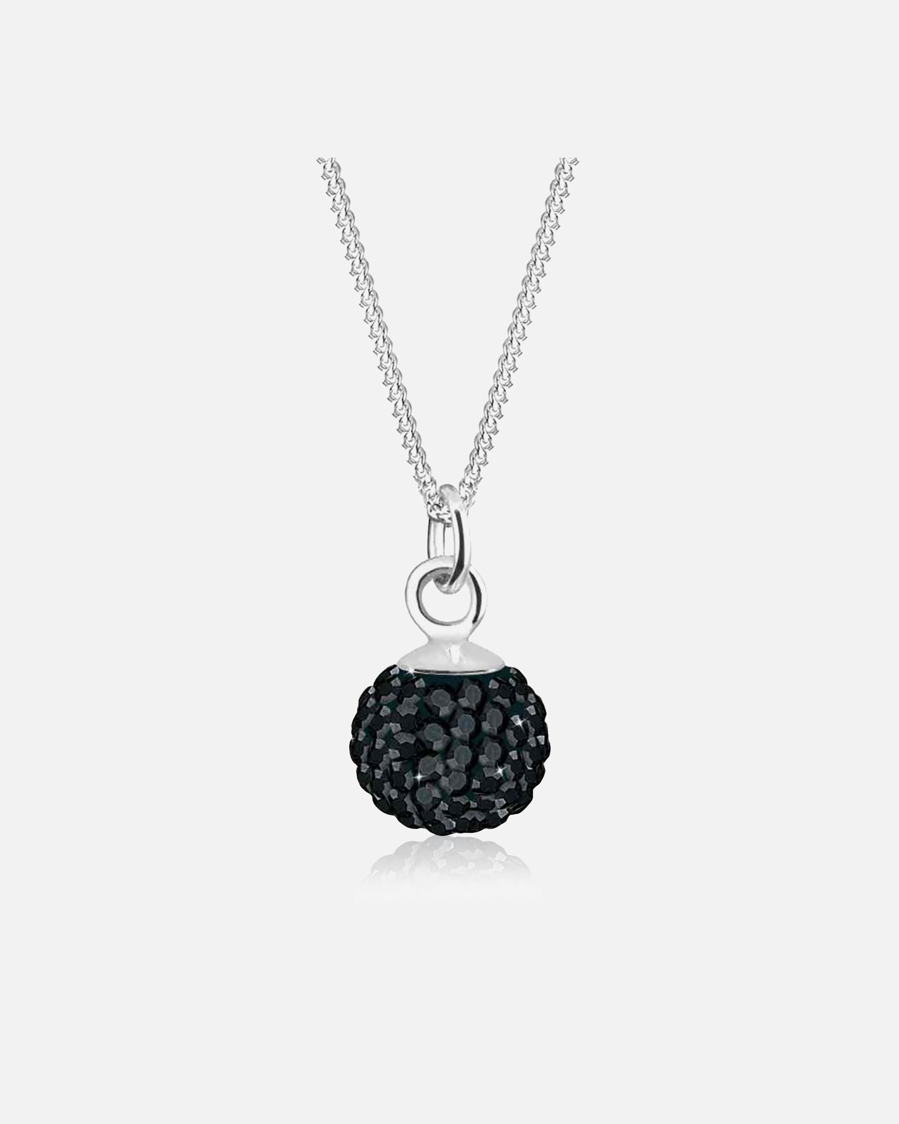 Halskette für Weiblich Elli Elli Halskette Kugel Kristalle 925 Sterling Silber Schwarz
