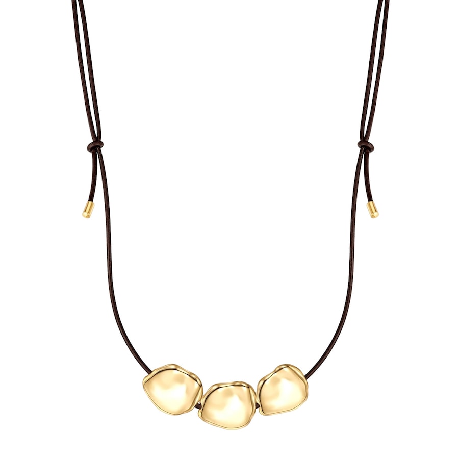 Yokoamii Halskette aus Leder in braun 42,0 - 88,0 cm, flexibel einstellbar Damen