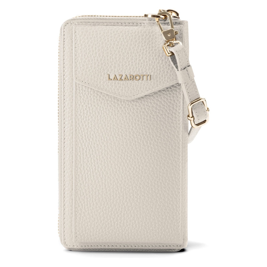 Lazarotti Bologna Leather Zip-Around Geldbörse Handytasche Leder 19 cm cream 2 Weiss Damen