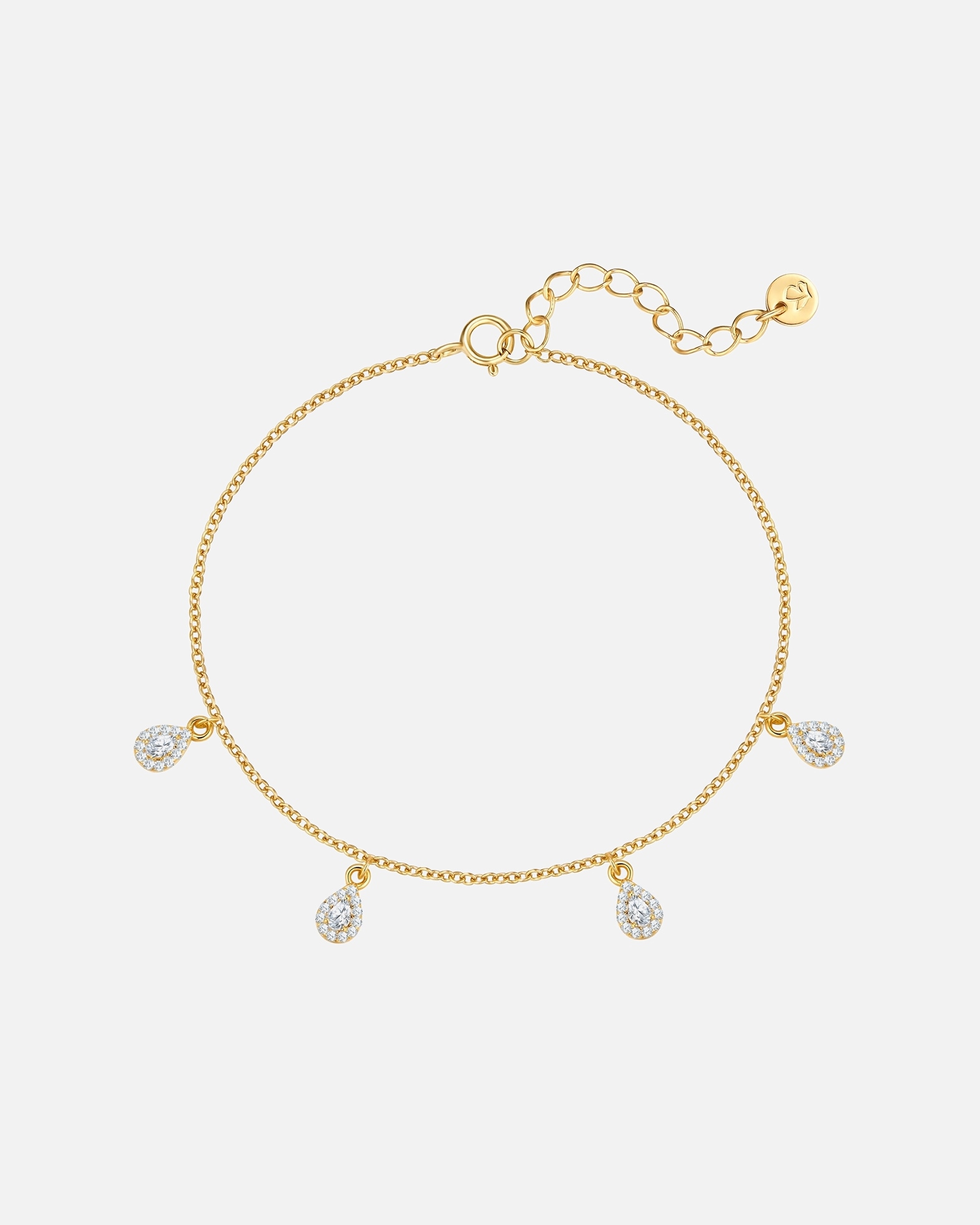 Armband für Weiblich Glanzstücke München Armband Sterling Silber gelbgold Zirkonia weiß 17,0 cm Basislänge + 3,0 cm Verlängerung