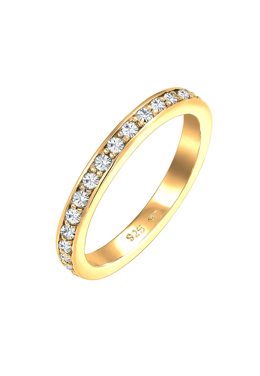 Elli Bandring Memoire Glas Kristalle 925 Silber vergoldet 64 Damen