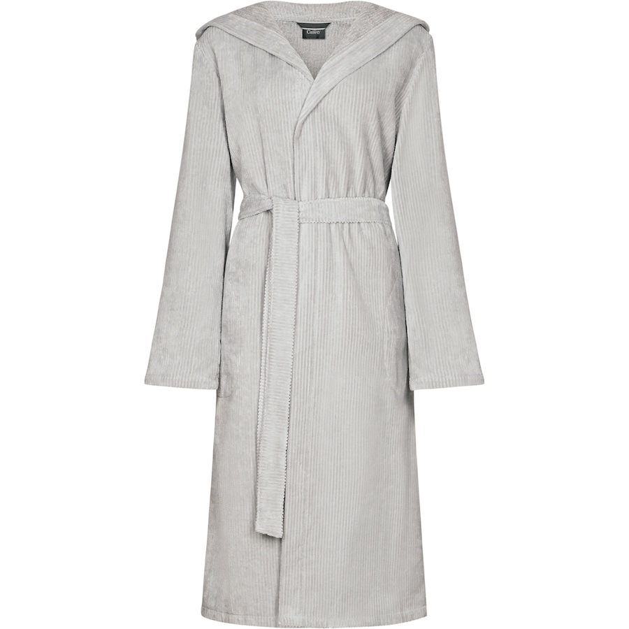 Cawö Bademäntel Damen Kapuze Cord-Optik 6140 silber - 713 S