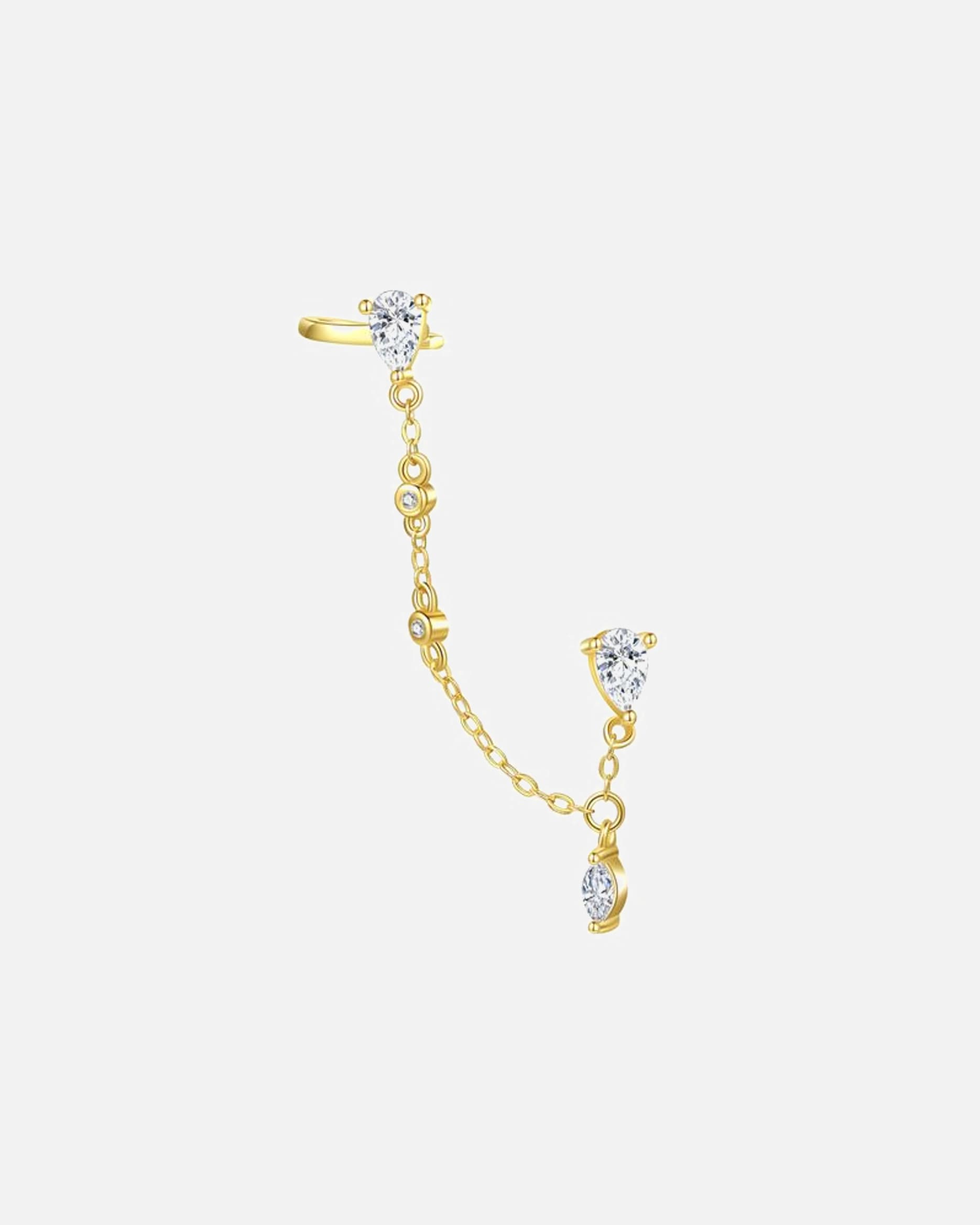 Ohrringe für Weiblich Hey Happiness Default Brand Line Radiant Doppel Ohrstecker aus 925er Sterlingsilber Gold