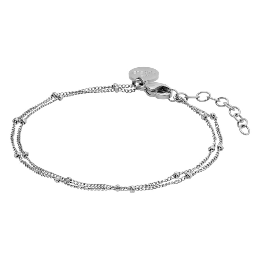 Purelei Li'ili'i Double Layer Armband 100% Edelstahl Silber Grau