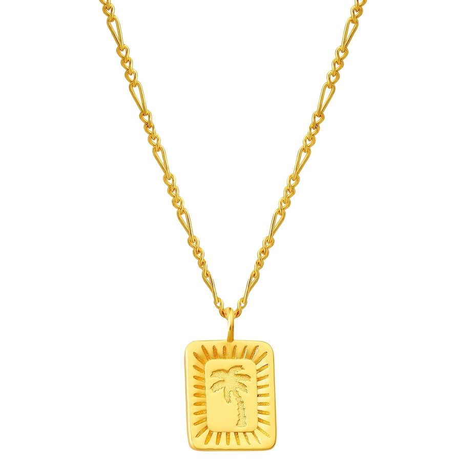 Glanzstücke München Halskette Palme aus Sterling Silber in gelbgold 40,0 cm Basiskette + 5,0 Verlängerung Damen