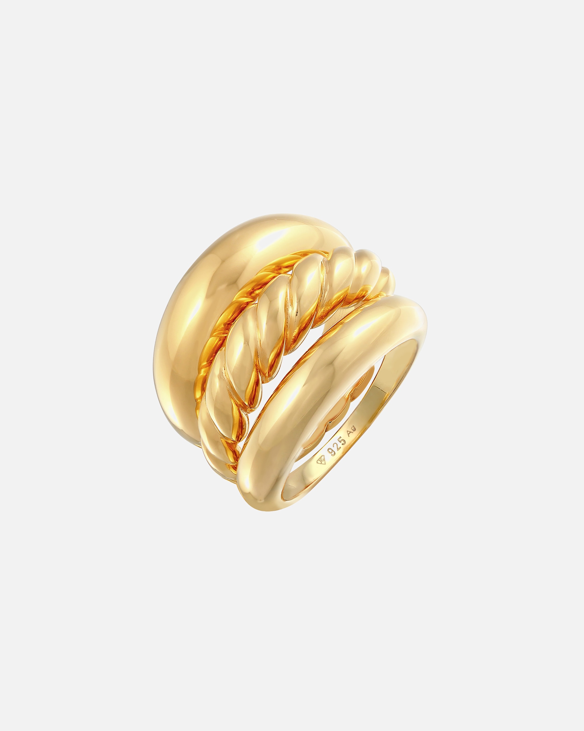 Ring für Weiblich Elli PREMIUM Bandring Twisted Gedreht Set 925 Silber 56