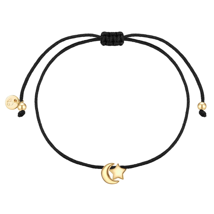 Glanzstücke München Armband Mond/Stern aus Sterling Silber in gelbgold 15,0 - 22,0 cm, flexibel einstellbar Damen