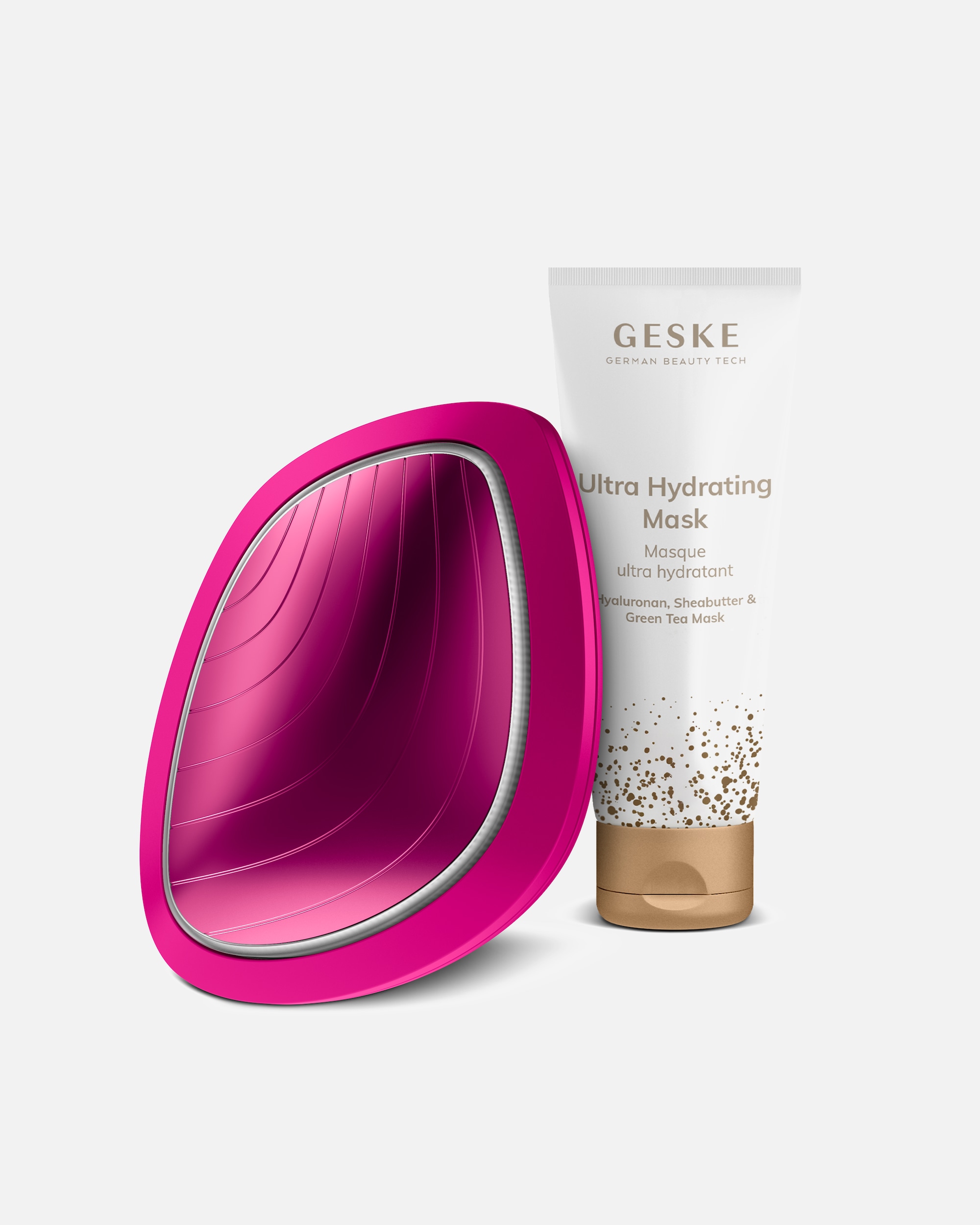 Gesichtspflegeset für Unisex GESKE Sonic Warm & Cool Mask | 9 in 1 | Farbe: Magenta + Gratis Kosmetik Magenta