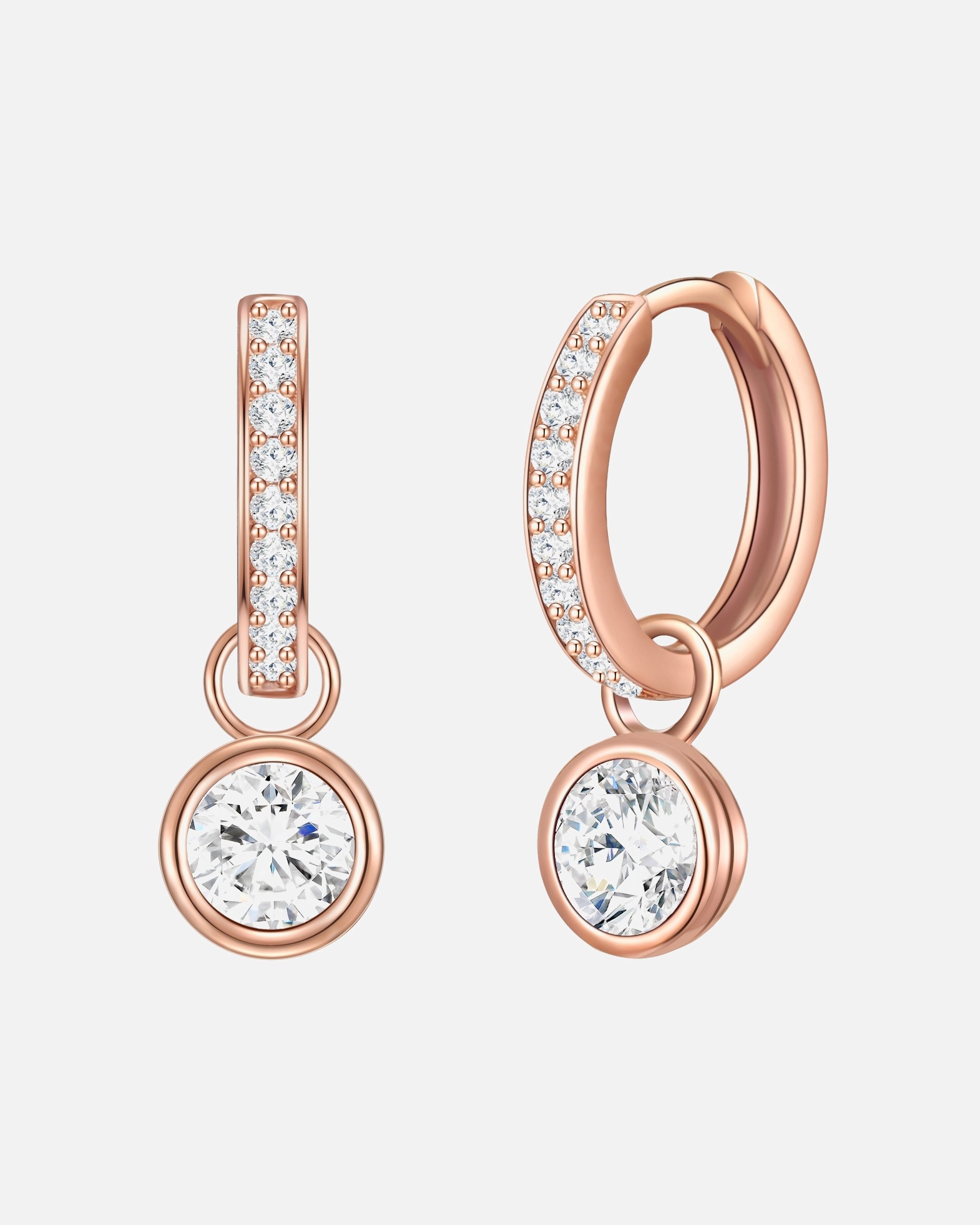Creolen für Weiblich Rafaela Donata Creolen Sterling Silber Zirkonia in Roségold 22,0 mm