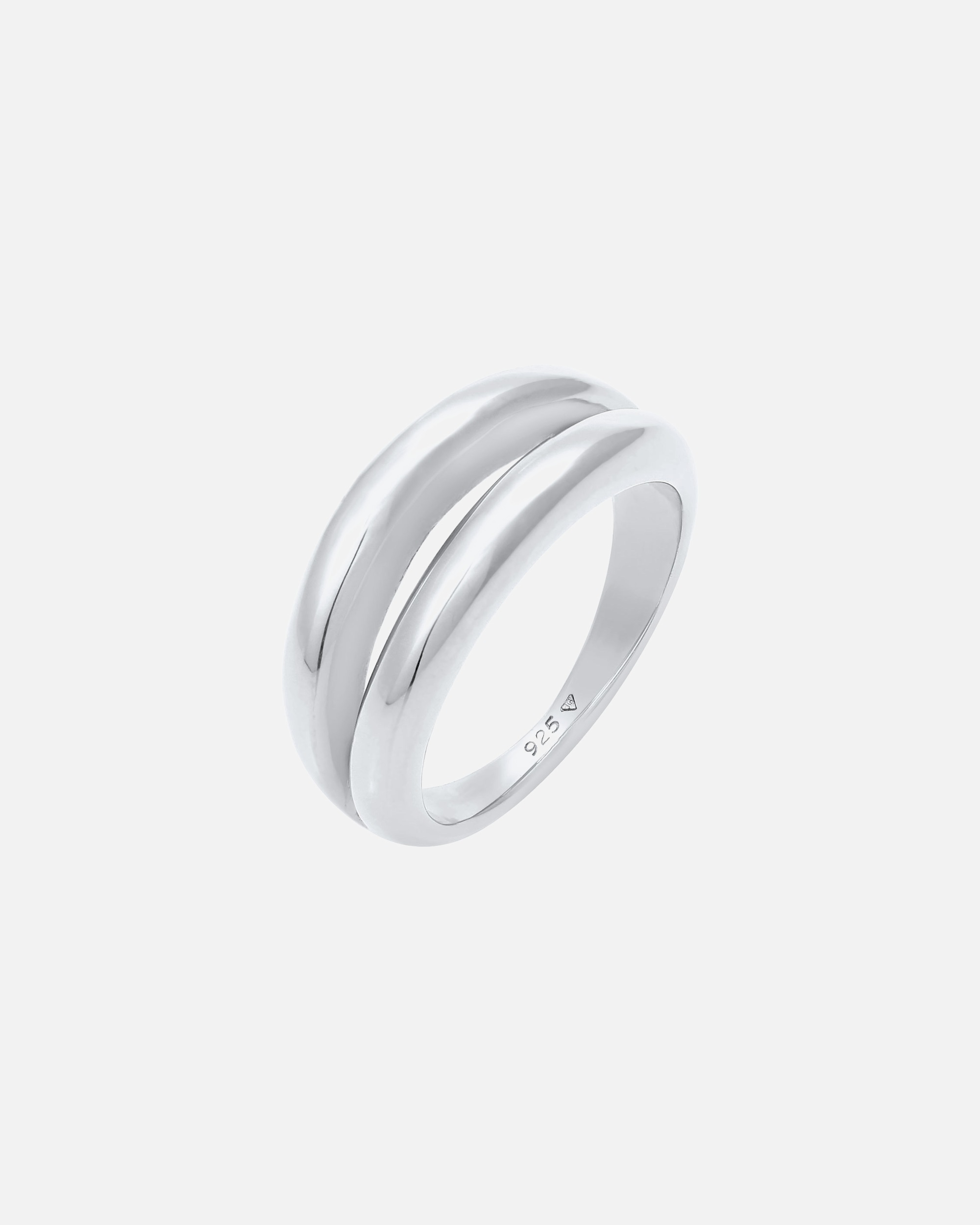 Ring für Weiblich Elli PREMIUM Bandring Doppelt Basic Look 925 Silber 58
