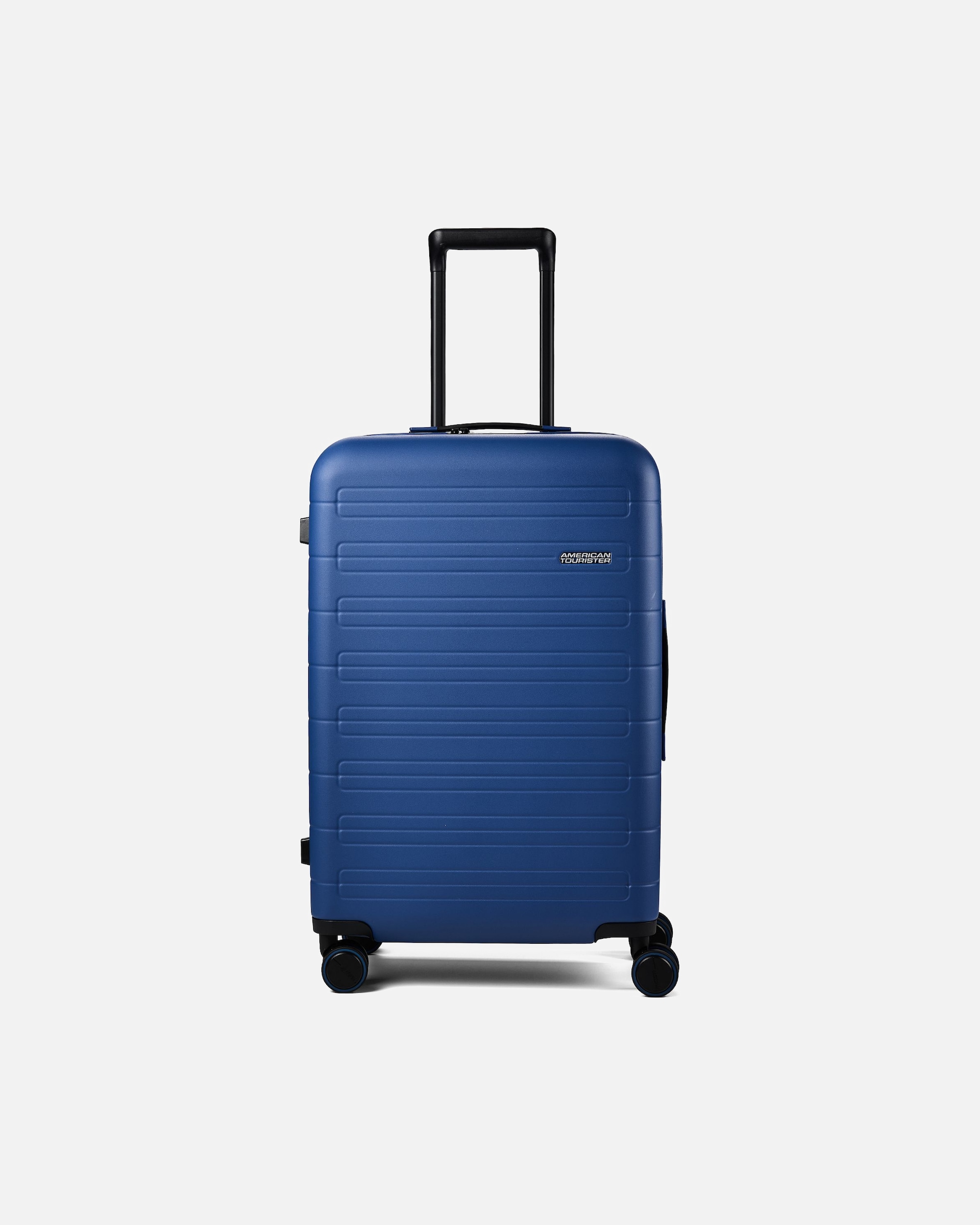 Trolley für Männlich American Tourister Novastream 4 Rollen Trolley 67 cm mit Dehnfalte navy blue