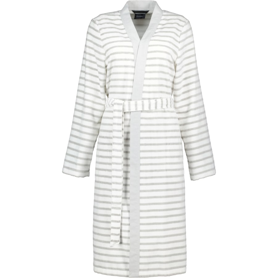 Cawö Bademäntel Damen Kimono Breton 6595 silber - 76 XS Weiss
