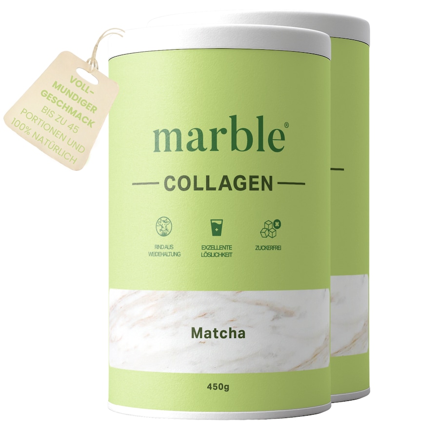 marble Collagen – Matcha | Kollagenpeptide mit 10 % Matcha-Pulver - 2er Pack Pulver 900 g Grau