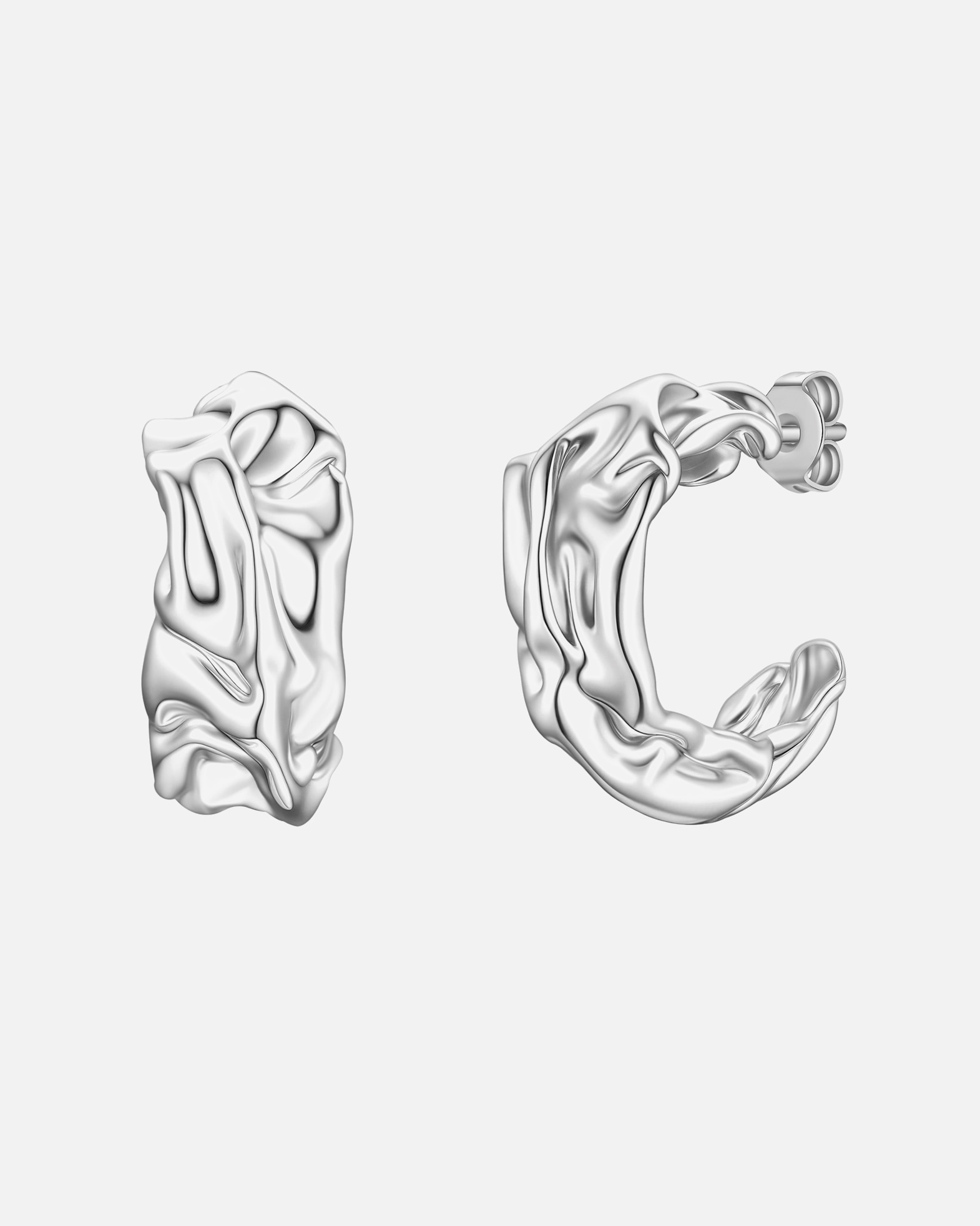 Creolen für Weiblich Yokoamii Creolen aus Messing in silber 32,8 mm