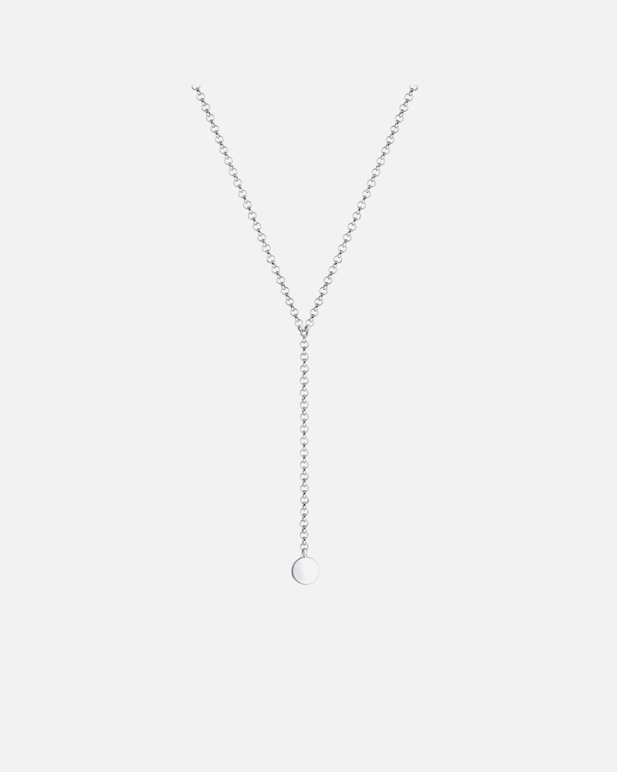 Halskette für Weiblich Elli Choker Y-Kette Kreis Plättchen Geo 925 Silber 36