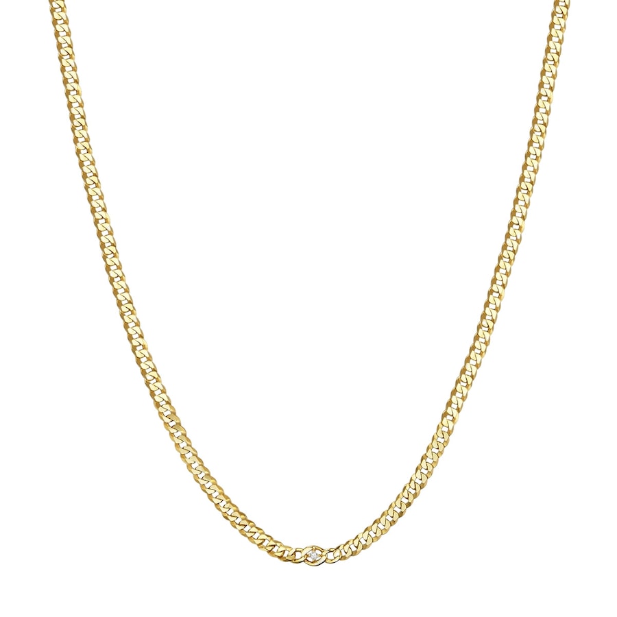 Glanzstücke München Halskette Sterling Silber Zirkonia in Gelbgold 37,0 cm Basiskette + 5,0 Verlängerung Damen