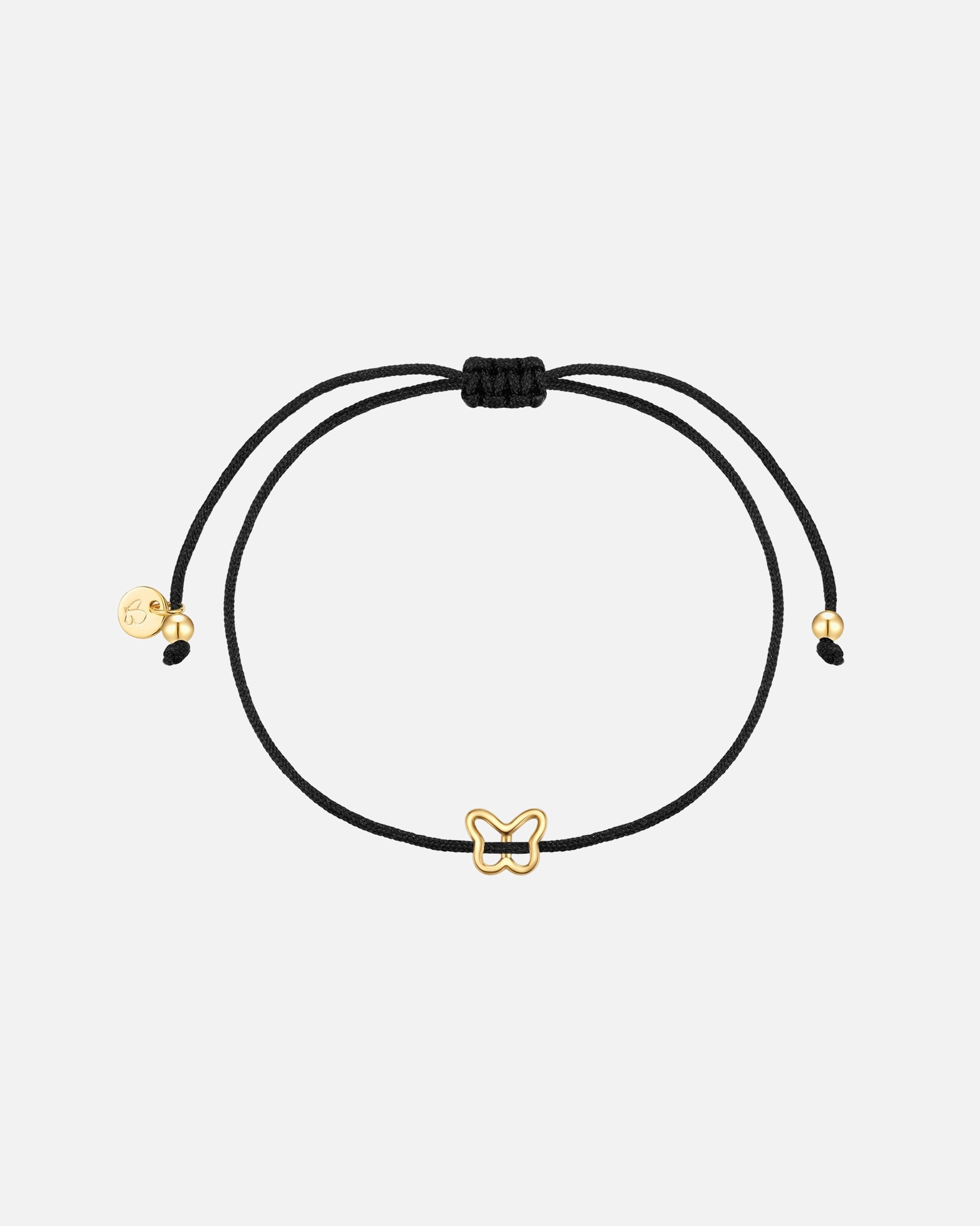 Armband für Weiblich Glanzstücke München Armband Schmetterling aus Sterling Silber in gelbgold mit Textilarmband 15,0 - 22,0 cm, flexibel einstellbar