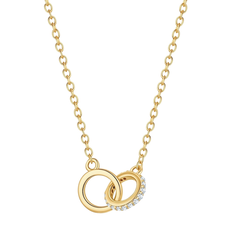 Glanzstücke München Halskette aus Sterling Silber in gelbgold mit Zirkonia 40,0 cm Basiskette + 5,0 Verlängerung Damen