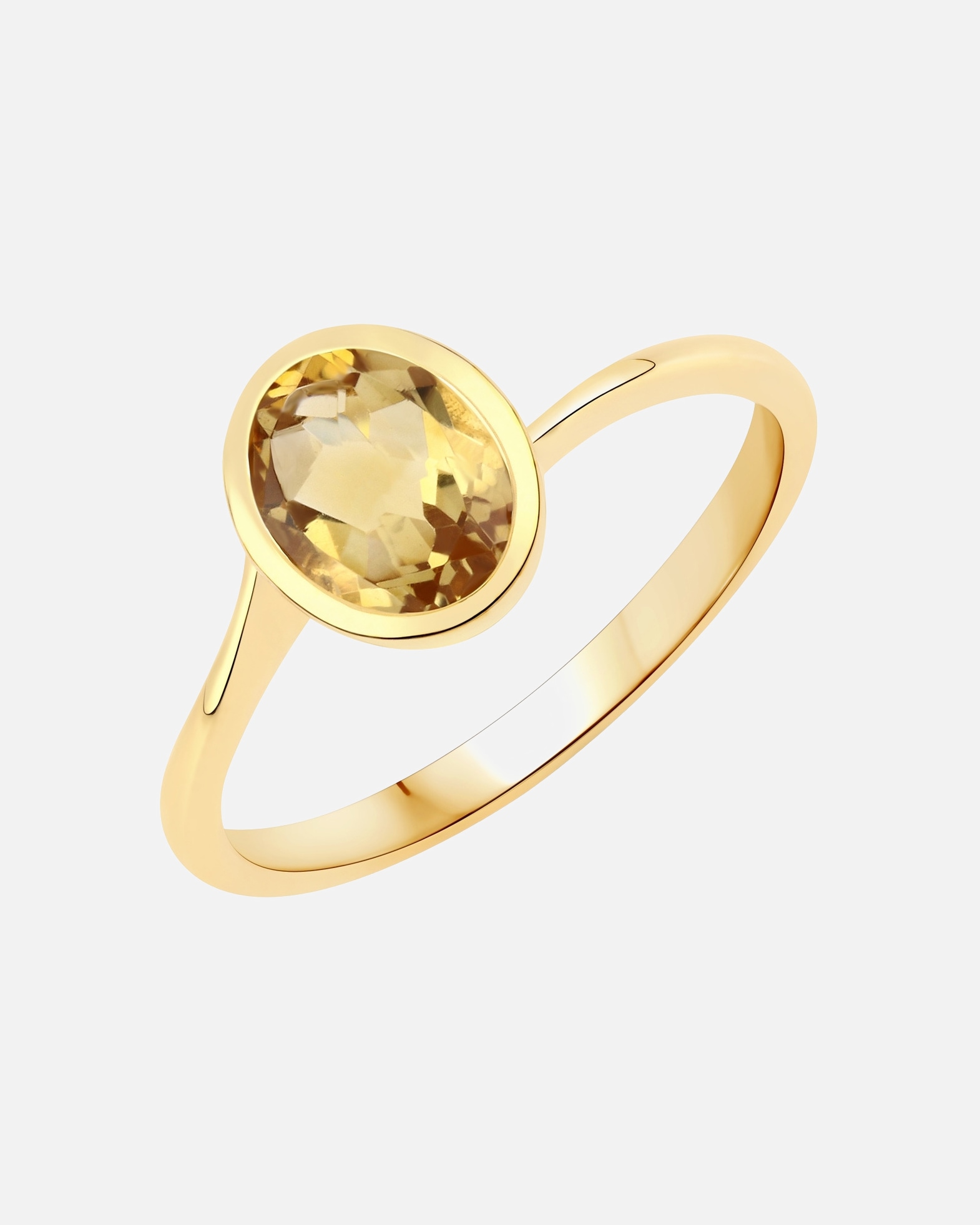 Ring für Weiblich Rafaela Donata Ring Sterling Silber Citrin in Gelbgold 50